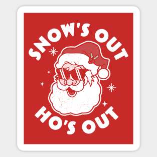 Snow's Out Ho's Out - Funny Santa Claus Xmas Pajama Sticker